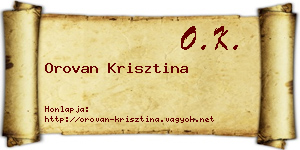 Orovan Krisztina névjegykártya